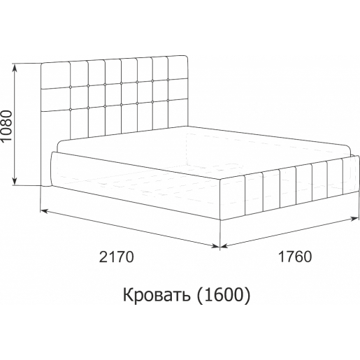 Кровать Лорена 160*200 с под. механизмом и ящиком для белья без страз фиолетовый